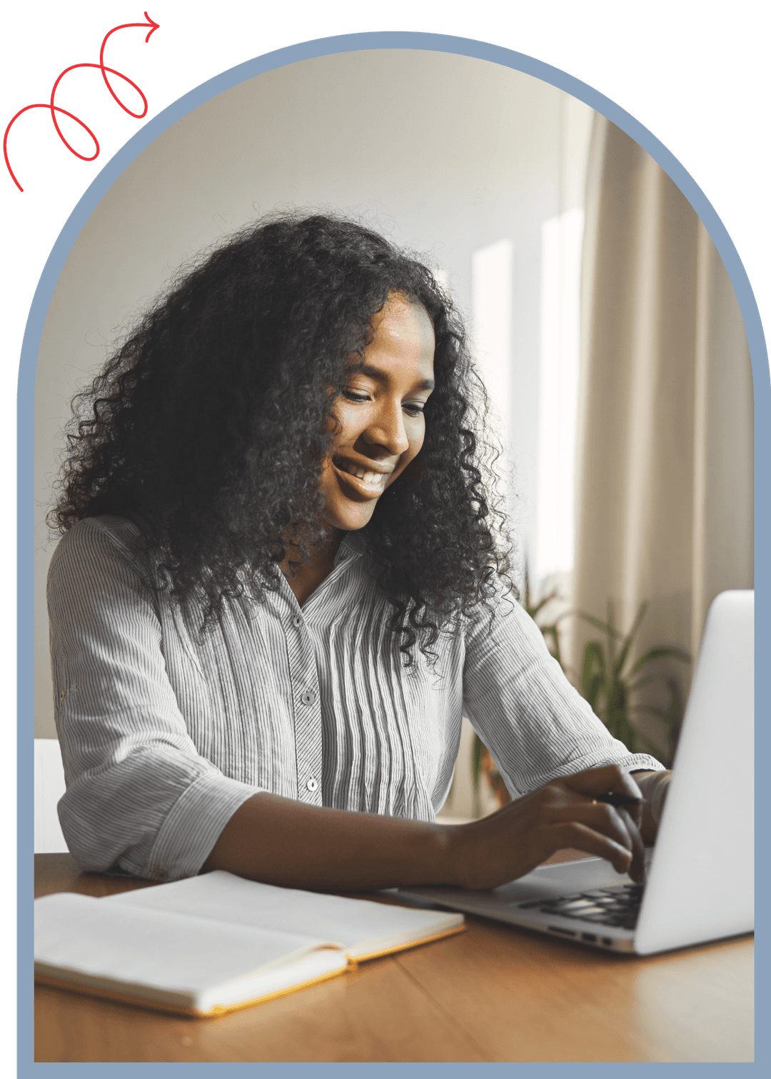 woman using her laptop in a cozy environment